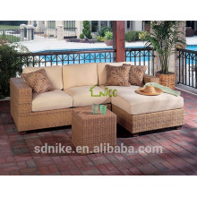 DE- (80) mobiliario de exterior sofá mimbre / ratán nuevos diseños de sofá en forma de l